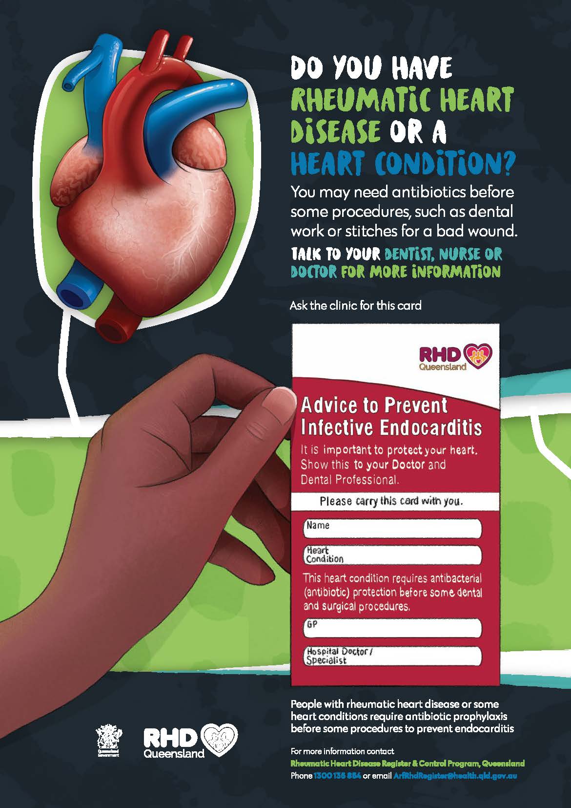 Dental Advice Card For People Living With RHD Rheumatic Heart Disease 