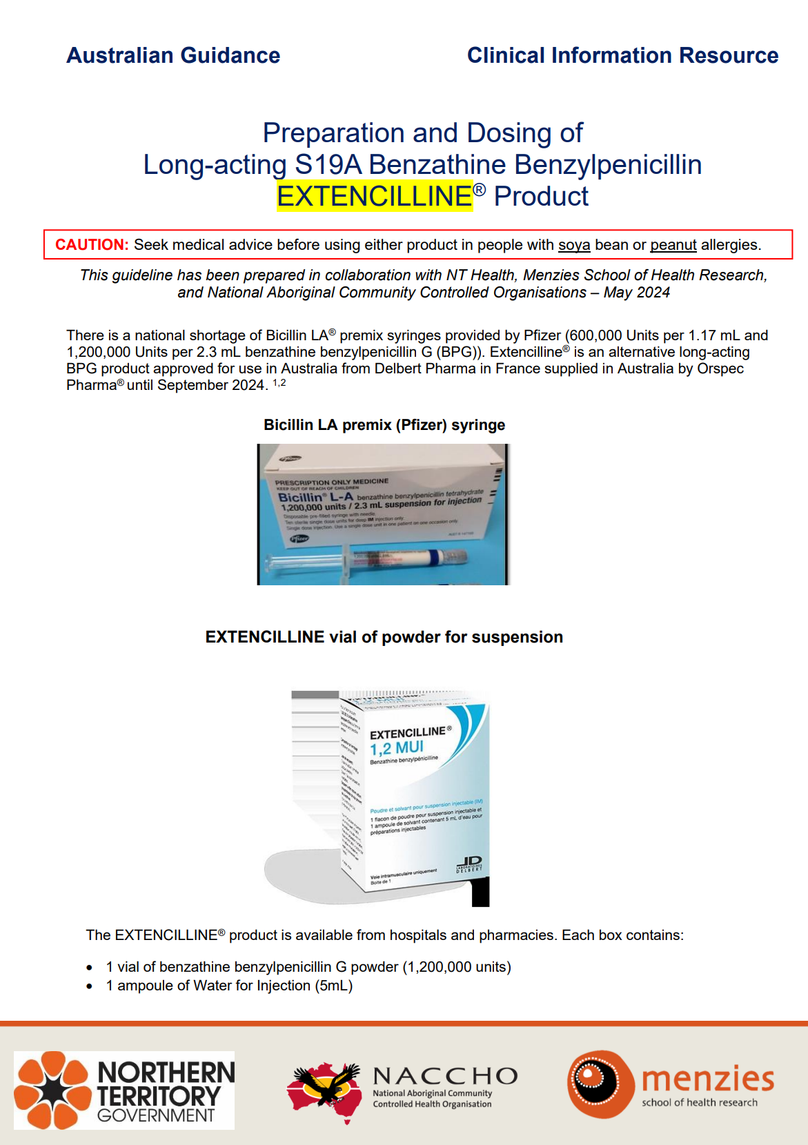 S19A EXTENCILLINE product – Australian guide for use