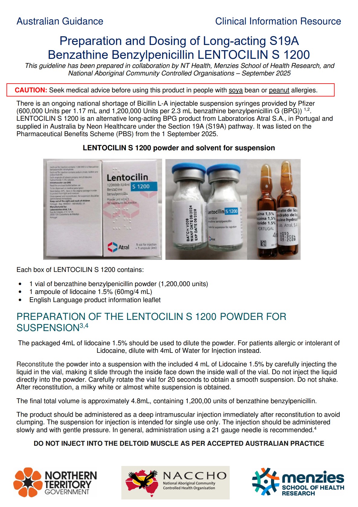 Lentocilin Product – Australian guidance for use